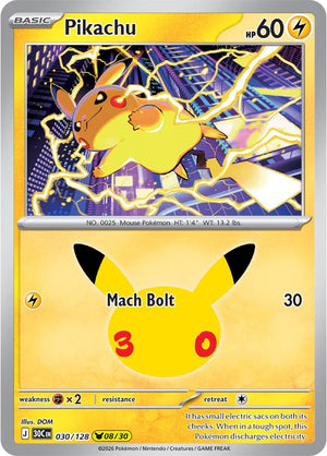 Pikachu #030 - 30th Celebration