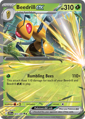 Beedrill ex #003 - Chaos Rising - Holofoil