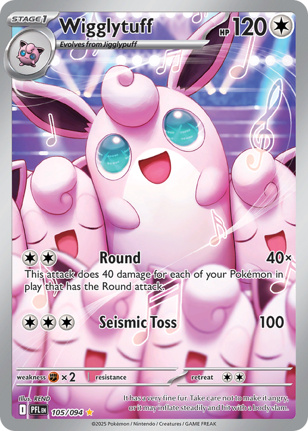 Wigglytuff #105 - Phantasmal Flames - Holofoil Full Art