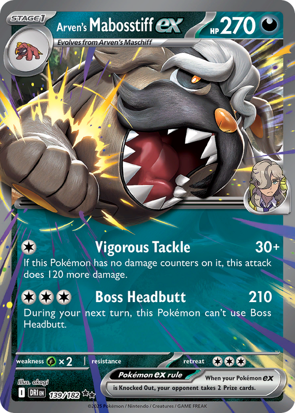 Arven's Mabosstiff ex #139 - Destined Rivals - Holofoil