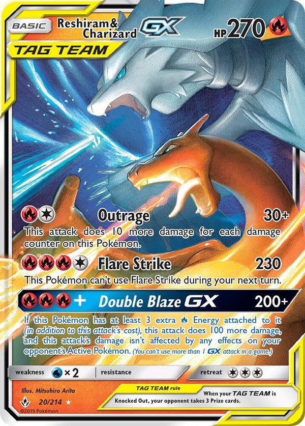 Reshiram & Charizard GX (PSA 9) #020 - Unbroken Bonds