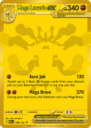 Mega Lucario ex #188 - Mega Evolution - Holofoil Full Art