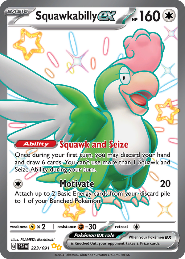 Squawkabilly ex #223 - Paldean Fates - Holofoil Full Art