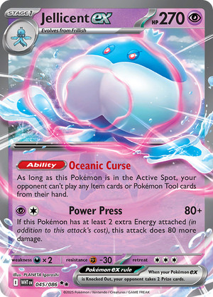 Jellicent ex #045 - White Flare - Holofoil