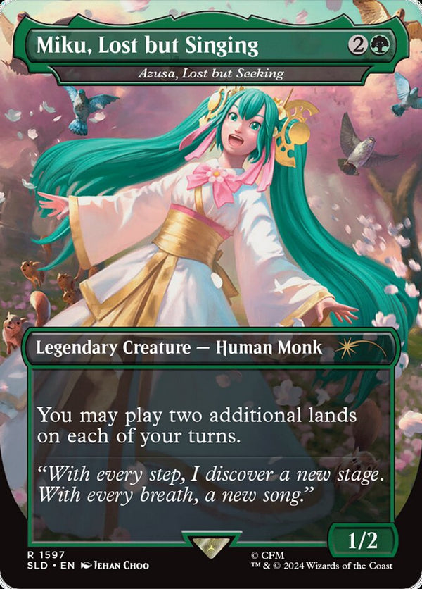 Miku, Lost but Singing - Azusa, Lost but Seeking (Rainbow Foil) #1597 - Secret Lair Drop Series