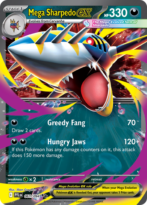 Mega Sharpedo ex #061 - Phantasmal Flames