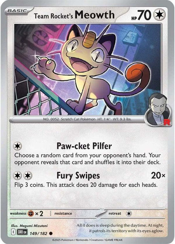 Team Rocket's Meowth (Reverse Holo) #149 - Destined Rivals