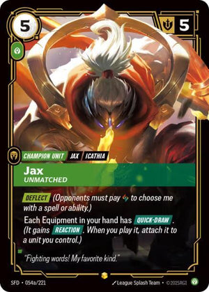 Jax, Unmatched (Alternate Art) #054a - Spiritforged