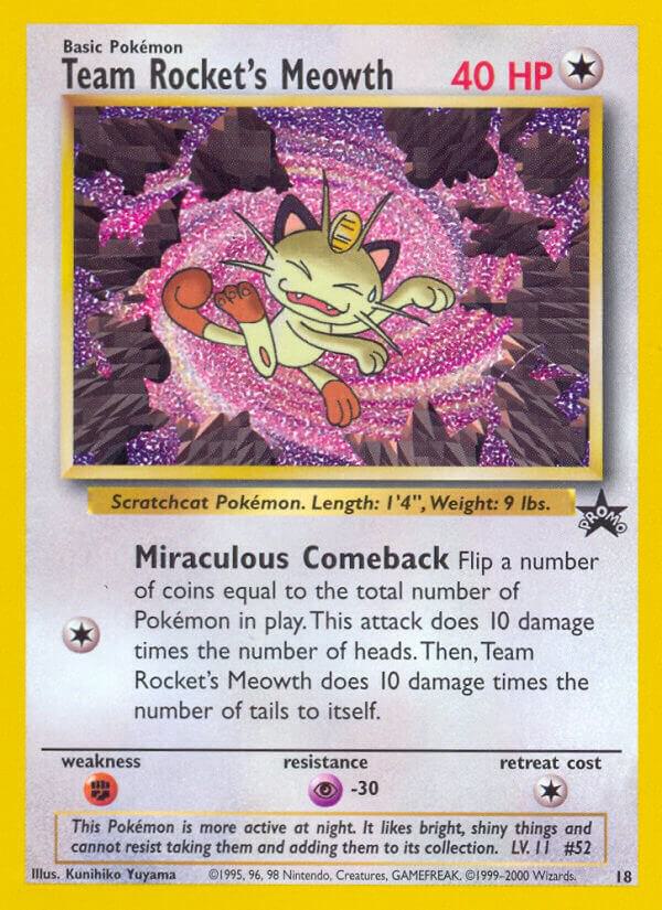 Team Rocket's Meowth #018 - WoTC Black Star Promo