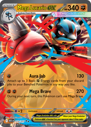 Mega Lucario ex #113 - Ascended Heroes - Holofoil