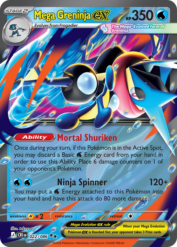 Mega Greninja ex #022 - Chaos Rising - Holofoil