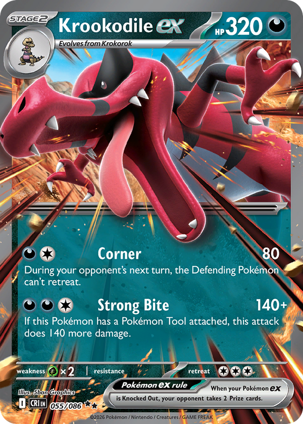 Krookodile ex #055 - Chaos Rising - Holofoil